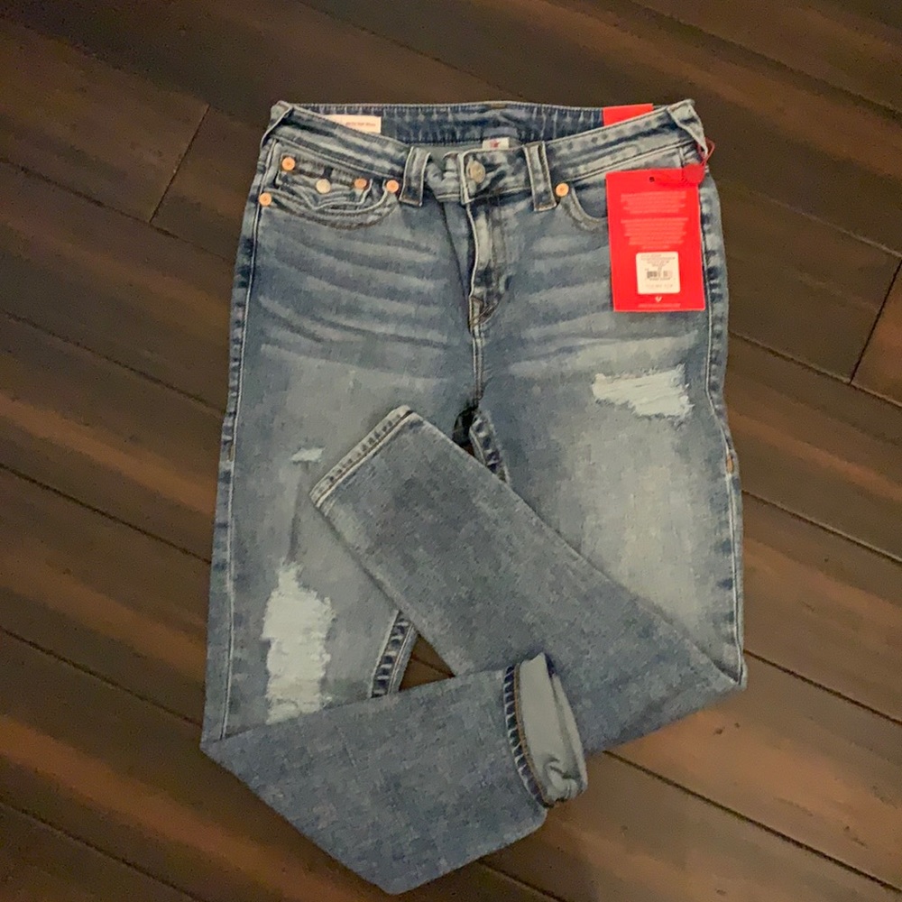NWT True Religion Halle w/ Flap Destroy Size 33